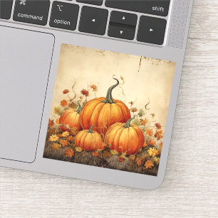 Oranje pompoenen rustieke herfst Thanksgiving Sticker