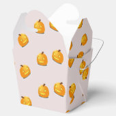 Oranje pompoenkoppatroon bedankdoosjes (Geopend)