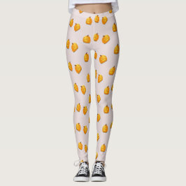 Oranje pompoenkoppatroon leggings