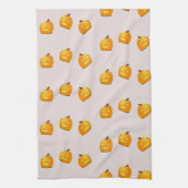 Oranje pompoenkoppatroon theedoek (Verticaal)