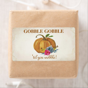 Oranje pompoenThanksgiving Gift Etiket