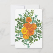 Oranje pony's en Roos Floral Wedding Save the Date Kaart (Achterkant)