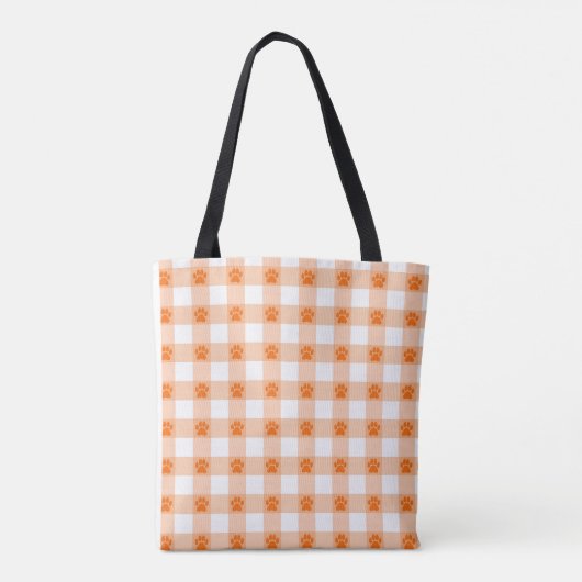 Oranje Poot Print Pattern – Schattigee Pet Lover D Draagtas (Achterkant)
