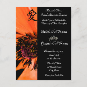 Oranje Poppies Huwelijksuitnodigingen en gunsten Uitnodiging Briefkaart