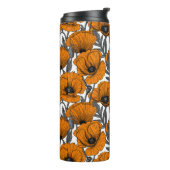 Oranje poppies thermische tumbler thermosbeker (Gedraaid links)
