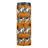 Oranje poppies thermische tumbler thermosbeker (Achterkant)