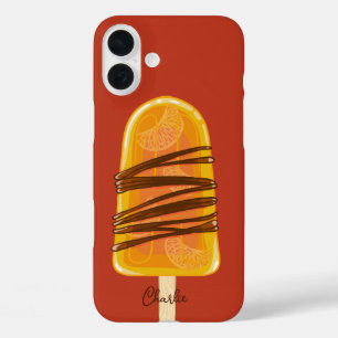 Oranje Popsicle telefoonhoesjes met eigen naam iPhone 16 Plus Hoesje
