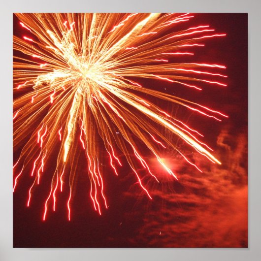 Oranje poster Fireworks (Voorkant)