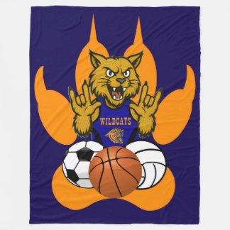 Oranje poten Wildcats houden van sport Fleece Deken