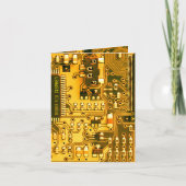 Oranje printplaat, elektronische onderdelen bedankkaart (Voorkant)