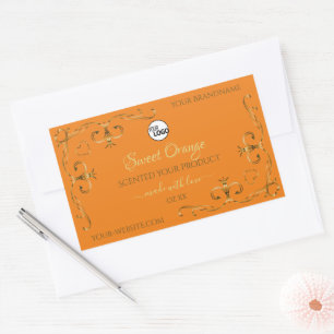 Oranje Product Labels Gold hoek met Logo