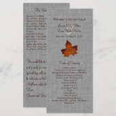 Oranje programma van de Monogrammed Wedding van Li (Voorkant / Achterkant)