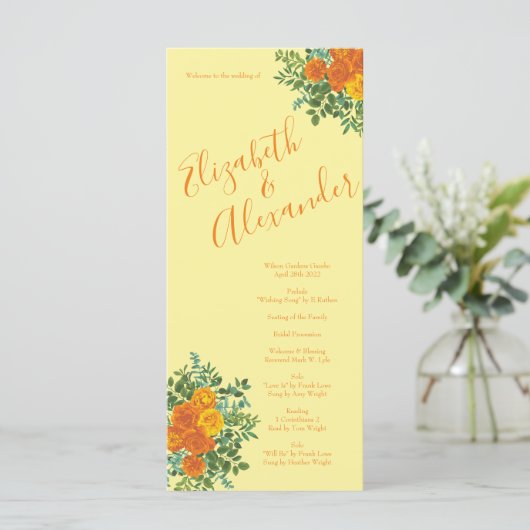 Oranje programma's voor het Roos van de lichtgele (Staand voorkant)