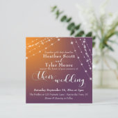 Oranje Pruim Ombre & Lichte Koorden Bruiloft 2b Kaart (Staand voorkant)