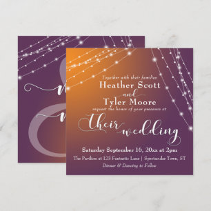 Oranje Pruim Ombre & Lichte Koorden Bruiloft 2b Kaart