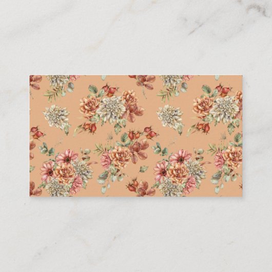 Oranje Pumpkin & Dahlia Baby shower Book Request Informatiekaartje (Achterkant)