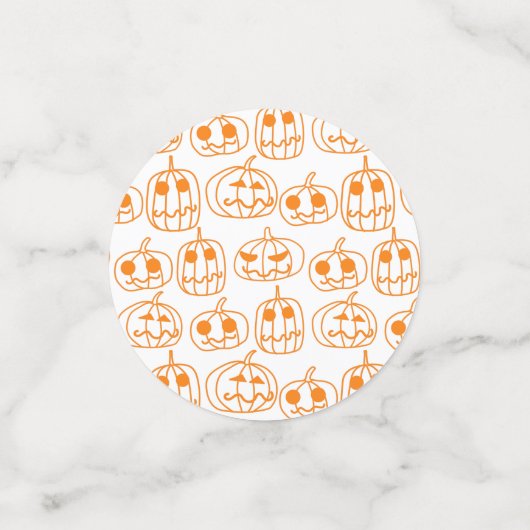 Oranje Pumpkins Halloween Pattern Confetti (Kleine voorkant)