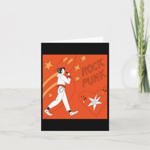 Oranje Punk Rock Expressive Digital Art Illustrati Kaart