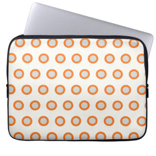 Oranje puntretrorontwerp laptop sleeve