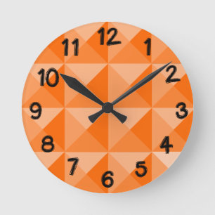 Oranje pyramiden ronde klok