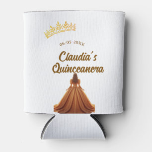 Oranje quinceanera prinses kroon verjaardag naam d blikjeskoeler