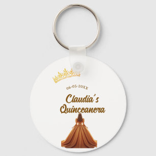 Oranje quinceanera prinses kroon verjaardag naam d sleutelhanger