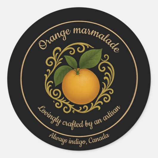 Oranje Radiance – Ambachtelijke marmelade etiket (Voorkant)