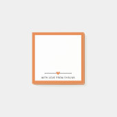 Oranje rand en hart met liefde van post-it® notes (Voorkant)