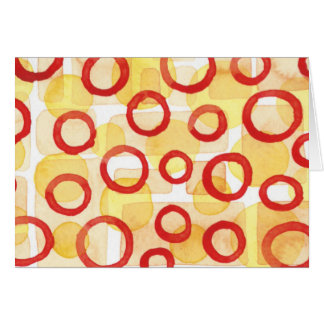 Oranje rechthoeken met rode Waterverf cirkels