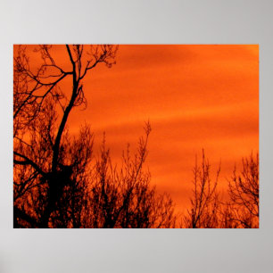 Oranje Red Early Sunrise in het Poster Kansas