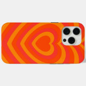 Oranje Red Hypnotic Heart Love Pattern Case-Mate iPhone Case (Achterkant (horizontaal))