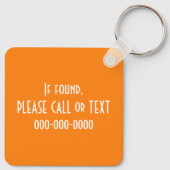 Oranje Red Multilingual "Bedankt" Typografie Key Sleutelhanger (Achterkant)