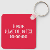 Oranje Red Multilingual "Bedankt" Typografie Sleutelhanger (Achterkant)