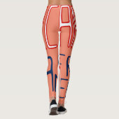 Oranje Red White Blue Woman African American Leggings (Achterkant)
