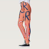 Oranje Red White Blue Woman African American Leggings (Links)