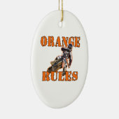 Oranje regels keramisch ornament (Rechts)