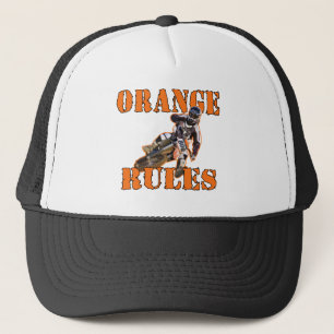 Oranje regels trucker pet