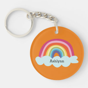 Oranje Regenboog Acryl Sleutelhanger