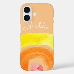 Oranje regenboogliefdeswaterverf iPhone 16 hoesje