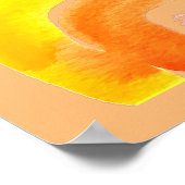 Oranje regenboogliefdeswaterverf poster (Hoek)