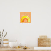 Oranje regenboogliefdeswaterverf poster (Keuken)