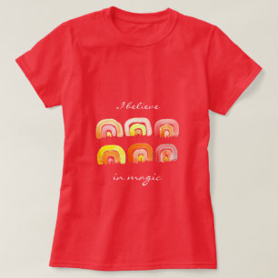 Oranje regenboogretro inspiratie citaat t-shirt