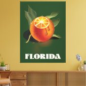 Oranje reisposter Florida Canvas Afdruk (Insitu (Woonkamer))