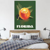 Oranje reisposter Florida Canvas Afdruk (Insitu (Slaapkamer))