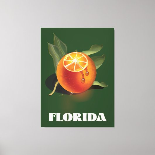 Oranje reisposter Florida Canvas Afdruk (Voorkant)