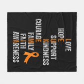 Oranje remmer  Aml Leukemie Awar Fleece Deken (Voorkant (Horizontaal))