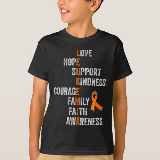 Oranje remmer  Aml Leukemie Awar T-shirt (Voorkant)