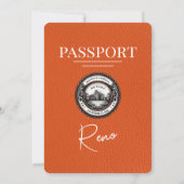 Oranje Reno Paspoort bruiloft uitnodiging (Achterkant)