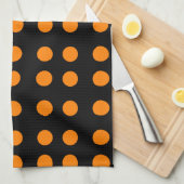 Oranje repetitieve Stippen Theedoek (Quarter Fold)