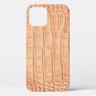 Oranje Reptielleer Textuur Ontwerp iPhone 12 Hoesje